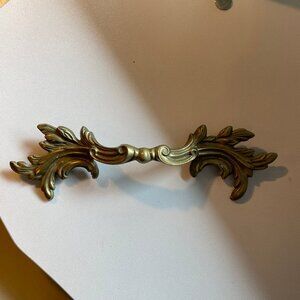 10 French Drawer Handles Solid Brass